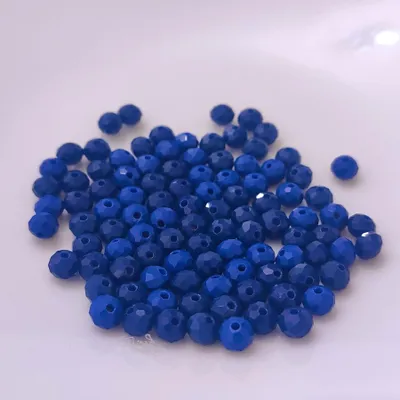 Produktbild von Glasperlen - Typ 'Facettiert' - 60 Stück - 10 mm - Blau/Königsblau
