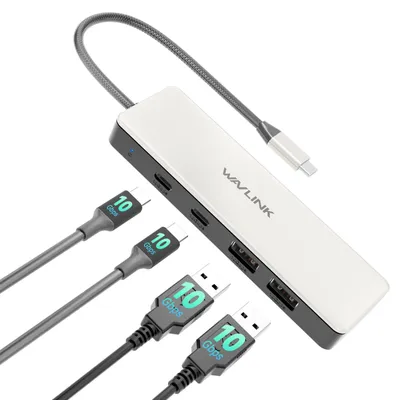 Produktbild von WAVLINK USB C Hub, 10Gbps USB C Hub, 2 USB-C&A 3.2 Anschlüsse, Kompatibel für iM