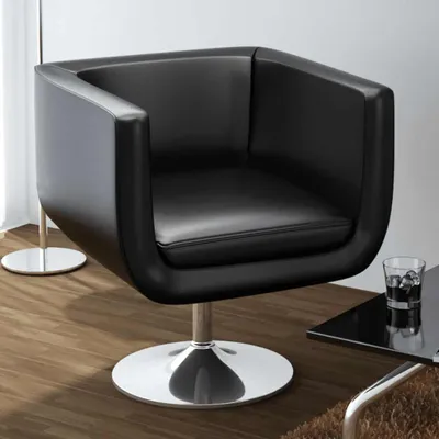 Immagine prodotto di Poltrona "Joachimsthal" in ecopelle nera. Dimensioni (L/A) 63x59x75 cm