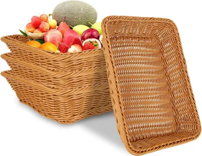 Produktbild von Geflochtener Brotkorb Set 4 Stück 35x24x7cm Lebensmittelecht