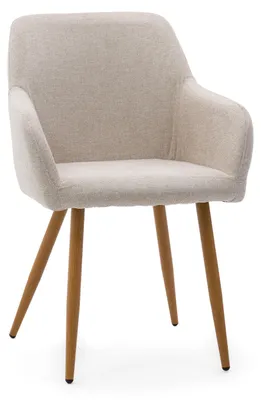 Produktbild von Polsterstuhl SCANDI in Beige mit Metallbeinen in Holzoptik