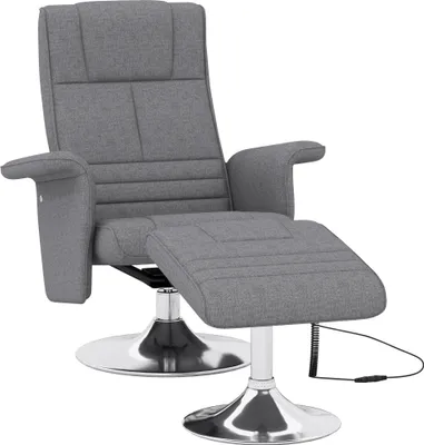Produktbild von Massagesessel mit Hocker, neigbare Lehne, 78 x 95 x 88 cm, Dunkelgrau