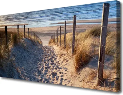Produktbild von Tulup Leinwand-Bilder 100x50 Wandbild Canvas Kunstdruck Fußpfad Meer Landschaft