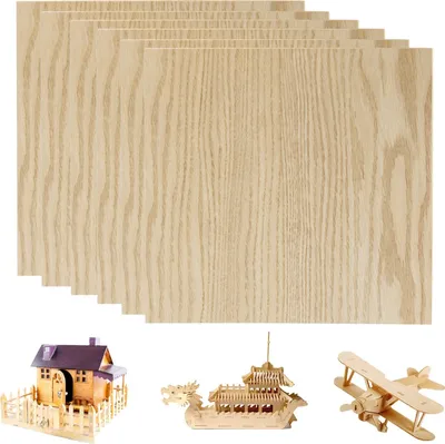 Produktbild von ATOMSTACK 6 Stück Sperrholz aus Roteiche für die Holzbearbeitung |300 x300 x3(+/- 0,2)mm|Sperrholz aus Roteiche| Ideal zum Gravieren und Schneiden auf CNC- und Lasergraviermaschinen