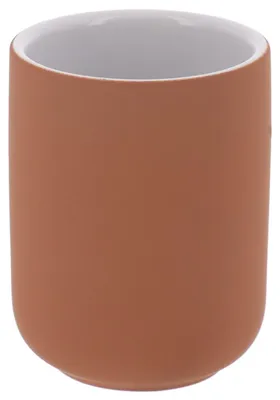 Produktbild von TENDANCE | Zahnputzbecher - Badbecher - braun - weiß - 300 ml - Steingut - Zahnbürstenhalter - Badezimmer