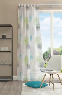 Produktbild von Home Wohnideen Schlaufenschal Voile Bedruckt Seiten Und Abschluss Gesäumt 100% Polyester 175 x 140 cm Rawlins Grün