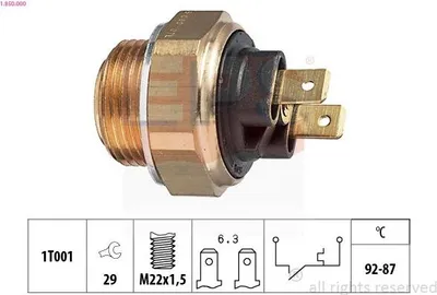 Produktbild von EPS 1.850.000 Temperaturschalter Kühlerlüfter Thermoschalter für SAAB 900 I Combi Coupe für ALFA ROMEO 164 (164) für FIAT X 1/9 (128)