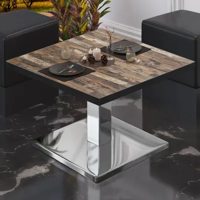 Produktbild von BM | Bistro Loungetisch | B:T:H 80 x 80 x 41 cm | Vintage Old / Edelstahl | Bistro Tisch Loungetisch