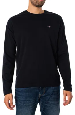 Produktbild von Gant Herren Reg Shield Ls T-Shirt T Shirt, Schwarz, 5XL EU