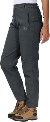 Produktbild von Damen-Softshellhose in Dunkelgrau, mit Fleece-Futter, geeignet für Wintersport und Outdoor-Aktivitäten