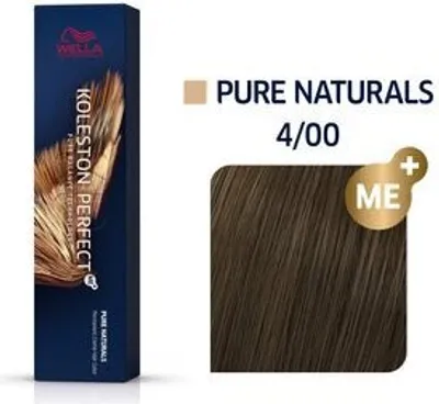Produktbild von Wella Koleston Perfect Me+ Pure Naturals Permanente Haarfarbe, 60 ml, 4/00, 123, für Welloxon Perfect, bis zu 100% Grauabdeckung, bis zu drei Töne