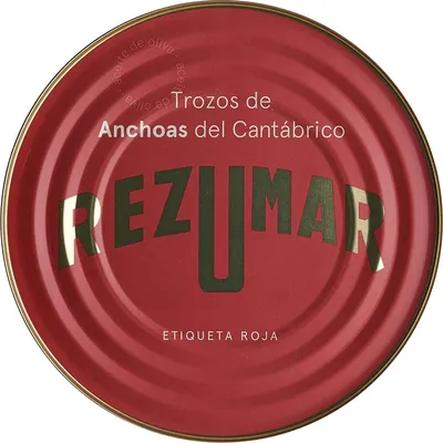 Obrázok produktu pre Rezumar - Etiqueta Roja - Kantábrijské sardelové filé v kúskoch - 520 g