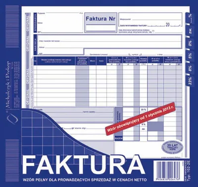 Zdjęcie produktu dla Nd39_319285 Druk Fakt Vat Net 2Skl 2/3A4/80K Mp 1