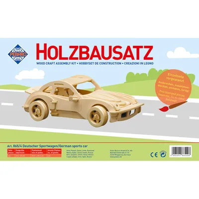 Produktbild von Pebaro Holzbausatz Deutscher Sportwagen 865-4, Holzkonstruktion, Sperrholz