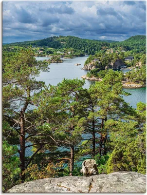 Produktbild von ARTland Leinwandbild Landschaft auf Riveneset in Norwegen Größe: 30x40 cm