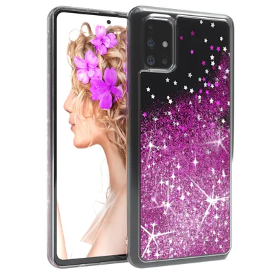 Produktbild von EAZY CASE - Glitzer Hülle kompatibel mit  Samsung Galaxy M51 Glitzer Schutzhülle, Soft Case, Backcover Transparent mit Motiv
