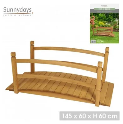 Image de Pont en bois "Mon Jardin" - Marron - L 145 x P 60 x H 60 cm