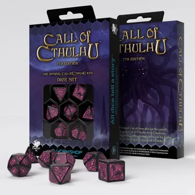 Obrázok produktu pre Kocky Call of Cthulhu - Čierno-ružové