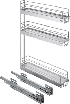 Produktbild von 15er Unterschrankauszug Classic 90° 3-etagig rechts Küchenauszug Schrankauszug Vollauszug