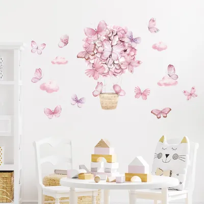 Obrázek produktu pro Sipo Nástěnné samolepky do dětského pokoje, Pink Butterflies