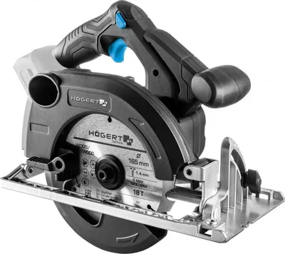 Produktbild von HÖGERT TECHNIK Akku-Handkreissäge 18V, bürstenloser Motor, kabellos, 0-5000 U/min, 165mm Scheibendurchmesser, werkzeuglose Einstellungen, LED, ohne Akku, Aluminium-Schutz, ideal für Holz und Bretter