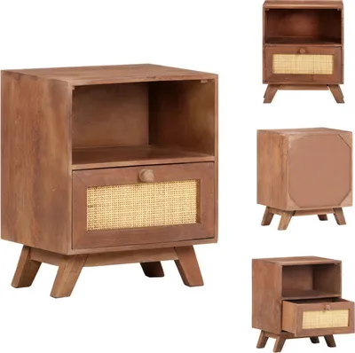 Zdjęcie produktu dla vidaXL Szafka nocna 40x30x50 cm z litego drewna mango - Szafki nocne