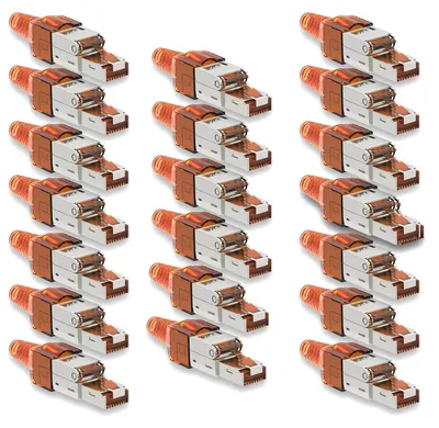 Produktbild von Netzwerkstecker Cat7 CAT 7 RJ45 Stecker 20x Steckverbinder werkzeuglos geschirmt