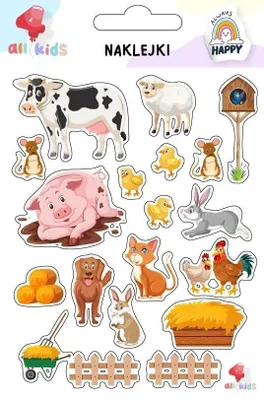 Produktbild von Kinder Bauernhof Tier Sticker Set, 100x150 mm