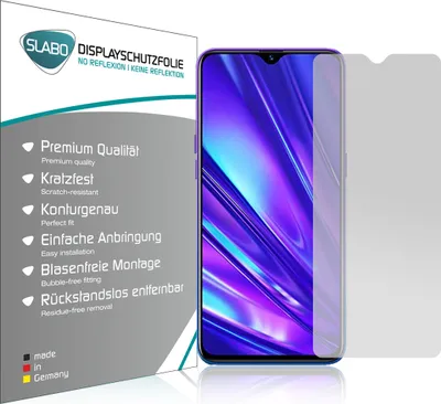 Produktbild von 4x Slabo Displayschutzfolie für Realme 5 Pro MATT "No Reflexion" (verkleinerte Folien) Displayfolie Schutzfolie Folie