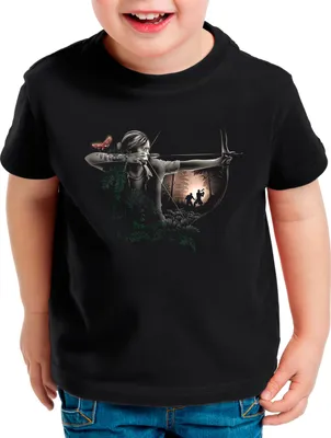 Produktbild von BaumwolleCloud Ellie in Action Kinder T-Shirt us last joel left behind armed wing