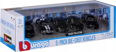 Immagine prodotto di BBU 1:64 BBurago Confezione da 5 neriCollezione 59150BK
