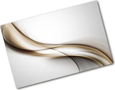 Produktbild von Tulup Glas Herdabdeckplatte - 80x52 cm - Glaskeramikkochfeld-Abdeckung Spritzschutz Glasabdeckplatte - Einteilig - Kunst: Modern & Klassisch - Braune Welle - Beige