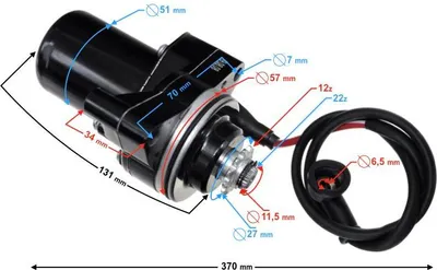 Imagen del producto de Motor de arranque para ciclomotores de 50 cc, con 12/22 dientes, color negro