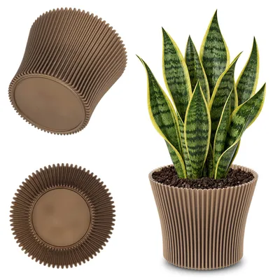 Productafbeelding van KADAX Bloempot, 13 cm, plantenbeschermer, bloemenstandaard, kunststof, goud