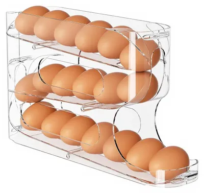 Eierablage für Kühlschrank, 18 Eier, rollend, transparent