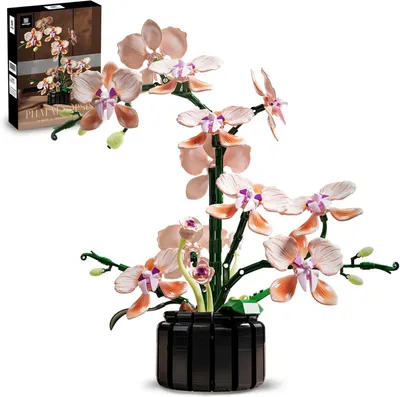 Produktbild von 866PCS Orchidee Blumen Klemmbausteine Pflanzen Bausteine Blumenstrauß Bausatz