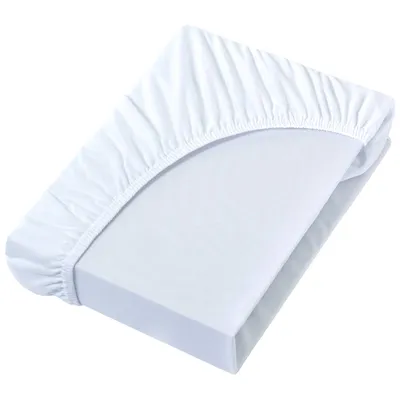 Obrázek produktu pro Napínací prostěradlo NatureMark Jersey, 100 % bavlna, v mnoha velikostech a barvách, ZNAČKOVÁ KVALITA, ÖKOTEX Standard 100 | 140 x 200 cm – 160 x 200 cm – bílé