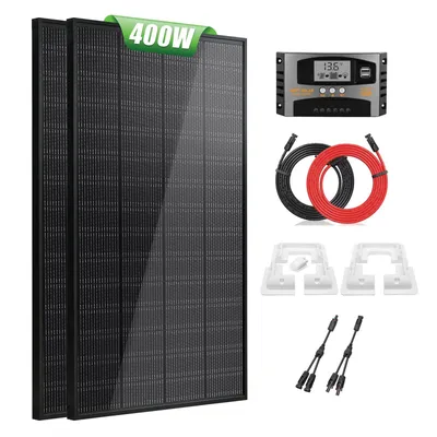 Produktbild von 400W Wohnmobil Set Solaranlage Komplettpaket ETFE Monokristallin Flexibles Solarpanel Solarmodul Mit PV Halterung Camping