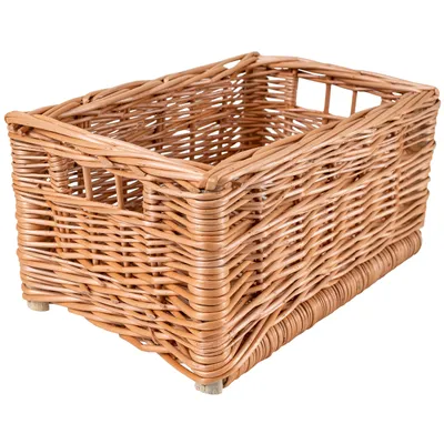Zdjęcie produktu dla Creative Home Kosz wiklinowy z uchwytami | 30x20x15 cm (+/- 2cm) |Skrzynia do Przechowywania | ręcznie pleciony | na dokumenty, zabawki, narzędzia