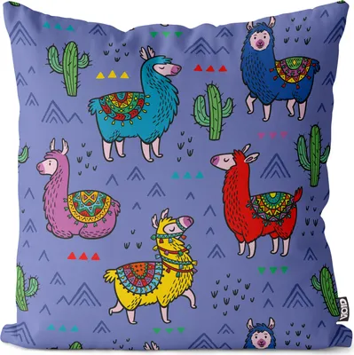 Produktbild von VOID Alpaka und Kakteen Kissenbezug Kissenhülle Sofakissen Kissen Deko Outdoor-Kissen Dekokissen