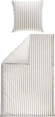 Produktbild von Erwin Müller Wendebettwäsche taupe-weiß 1x 135x200 cm + 1x 80x80 cm
