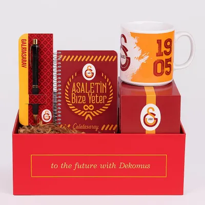 Produktbild von Galatasaray Fan Geschenkbox Set, Notizbuch, Tasse, Kugelschreiber, offiziell lizenziert, Fanartikel, Geschenkidee, Fußball, Sport, Zubehör, Fan-Shop