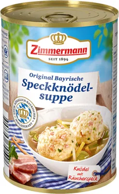 Produktbild von Zimmermann Speckknödel Suppe Tafelfertige Fleischbrühe 400ml
