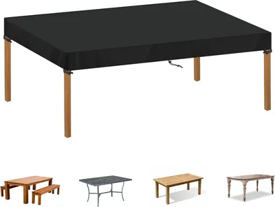 Image de Nappe imperméable pour l'extérieur - Housse de protection pour tables rectangulaires de 180 x 90 cm - Résistante aux intempéries et aux UV