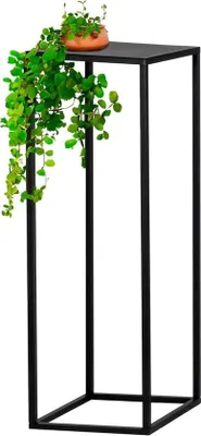Productafbeelding van Bloemenkruk - Plantenstandaard - Decoratie Presenteren - Modern Industrieel Design - 30x30x90 cm - Zwart