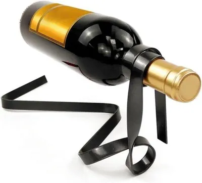 Produktbild von Famanu Wandweinregal - Flaschenhalter aus Eisen - Elegantes Design - Schwarz