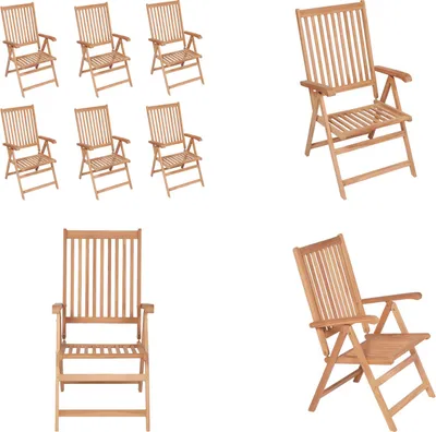 Immagine prodotto di vidaXL Sedie da giardino regolabili 6 pz. Legno massiccio di teak - Sedia da giardino - Sedie da giardino - Poltrona da giardino - Sedia pieghevole