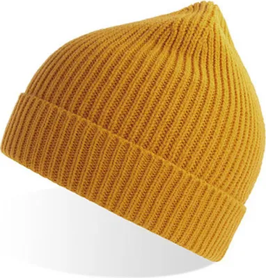 Image de Atlantis ANDB | Andy Beanie Bonnet d'hiver en polyester recyclé  - Couleur : Moutarde - Taille : One Size