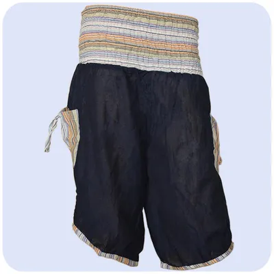 Produktbild von Haremshose Shorts Bermuda Jogginghose Sweathose Freizeithose Trainingshose gesmokt Varkala Damen : blau Farbe: Blau Größe: Einheitsgröße