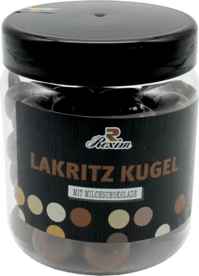 Produktbild von Rexim Lakritz Kugel mit Milchschokolade 300g